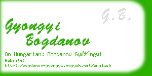 gyongyi bogdanov business card